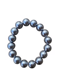 Plastik armbånd - med perler, Karmen - sølvgrå